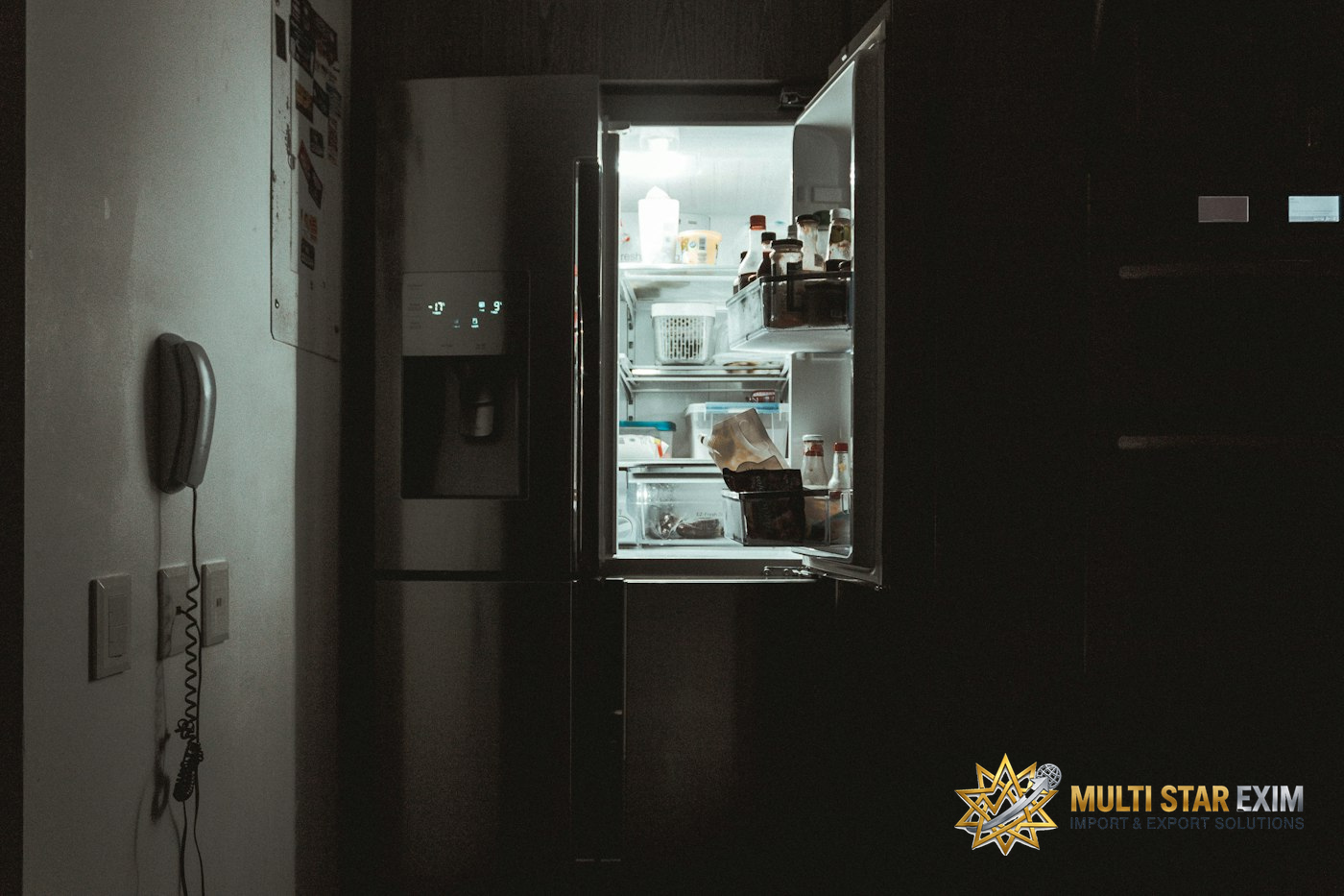 Silver French-door refrigerator