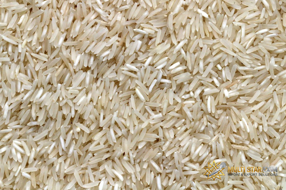 Raw white rice grains close-up
